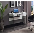Pemberly Row Tempered Glass Clear and White Desk Rectangular Durable 36