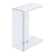 Pemberly Row C End Table in White Wood Finish with Clear Glass
