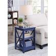 Pemberly Row Contemporary Square End Table in Blue Wood Finish