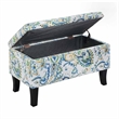 Pemberly Row Modern / Contemporary Storage Ottoman in Blue Fabric