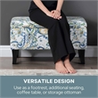 Pemberly Row Modern / Contemporary Storage Ottoman in Blue Fabric