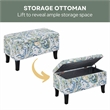 Pemberly Row Modern / Contemporary Storage Ottoman in Blue Fabric
