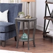 Pemberly Row Contemporary Round End Table in Gray Wood Finish