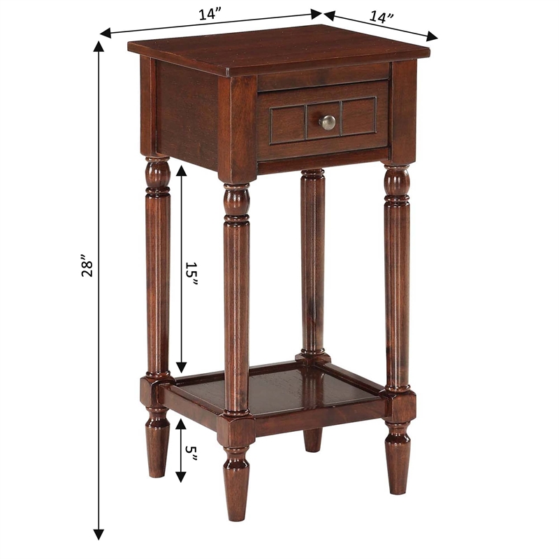 Pemberly Row Contemporary Accent Table in Mahogany Wood Finish