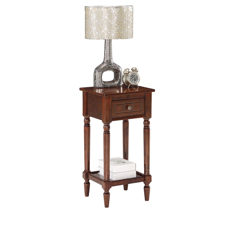 Pemberly Row Contemporary Accent Table in Mahogany Wood Finish