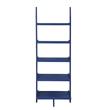 Pemberly Row Contemporary Bookshelf Ladder in Blue Wood Finish