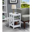 Pemberly Row Contemporary Ring End Table in White Wood Finish