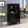 Pemberly Row Modern Wine Storage Bar in Espresso Wood Finish