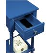 Pemberly Row Contemporary Square Accent Table in Blue Wood Finish