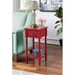 Pemberly Row Contemporary Square Accent Table in Red Wood Finish