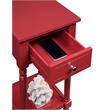 Pemberly Row Contemporary Square Accent Table in Red Wood Finish