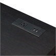Pemberly Row Two-Drawer Desk with Charging Station in Black Wood