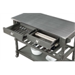 Pemberly Row French Stainless Steel Top Kitchen Cart- Gray Wood