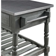 Pemberly Row French Stainless Steel Top Kitchen Cart- Gray Wood