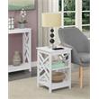 Pemberly Row Modern End Table with Shelves in White Wood Finish