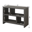 Pemberly Row Console Three-Tier Bookcase in Gray Wood Finish