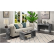 Pemberly Row Contemporary C End Table in Gray Faux Marble Wood