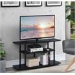 Pemberly Row Modern Three-Tier Wide TV Stand in Black Wood Finish