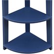 Pemberly Row Contemporary 5-Tier Corner Bookshelf in Blue Wood