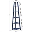 Pemberly Row Contemporary 5-Tier Corner Bookshelf in Blue Wood