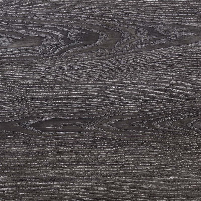Pemberly Row Modern 5-Tier Wide Corner Bookcase in Gray Wood