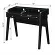 Pemberly Row Deluxe Two-Drawer Desk with Shelf in Black Wood Finish