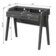 Pemberly Row Deluxe Two-Drawer Desk with Shelf in Gray Wood Finish