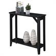 Pemberly Row Modern Hall Table with Shelf in Black Wood Finish