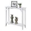 Pemberly Row Modern Hall Table with Shelf in White Wood Finish