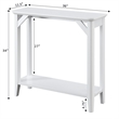 Pemberly Row Modern Hall Table with Shelf in White Wood Finish