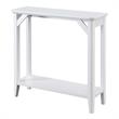 Pemberly Row Modern Hall Table with Shelf in White Wood Finish
