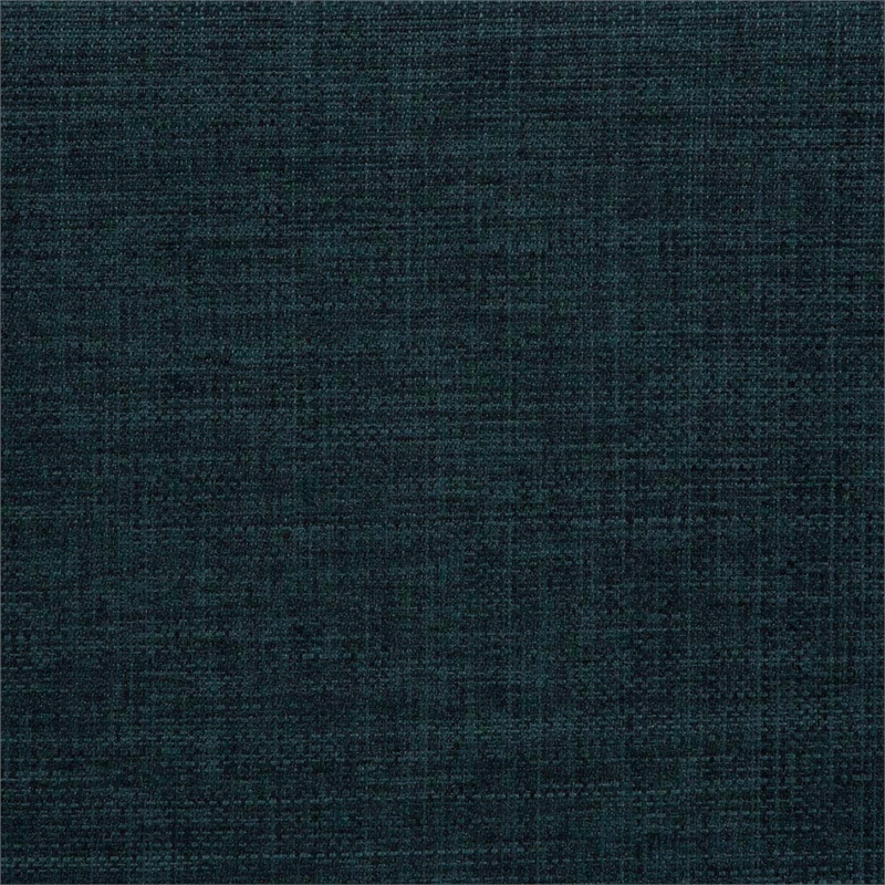 Pemberly Row Contemporary Round Storage Ottoman in Blue Fabric