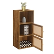 Pemberly Row Two-Door Cabinet with Shelf in Caramel Wood Frame Finish