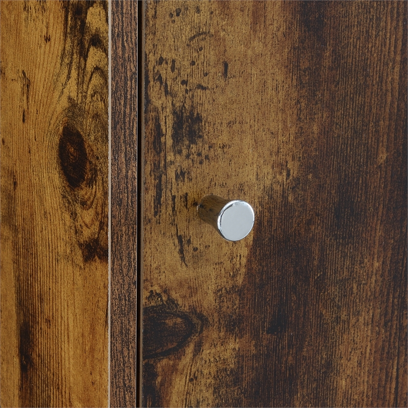 Pemberly Row One-Door Cabinet with Shelf in Walnut Wood Finish