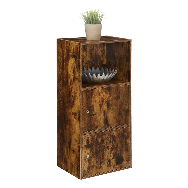 Pemberly Row Two-Door Cabinet with Shelf in Walnut Wood Finish