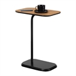 Pemberly Row C End Table in Black Wood Finish with Walnut Top