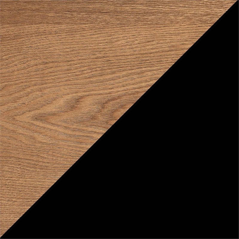 Pemberly Row C End Table in Black Wood Finish with Walnut Top