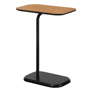 Pemberly Row C End Table in Black Wood Finish with Walnut Top