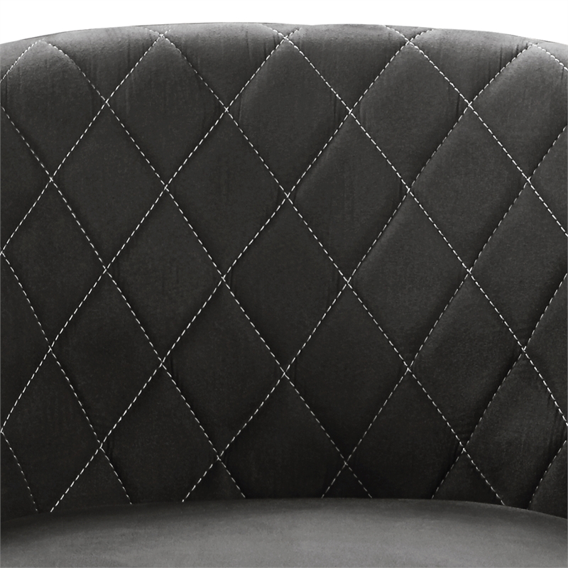 Pemberley Row Upholstered Gray Accent Chair with Ottoman Barrel Diamond Pattern 27.75