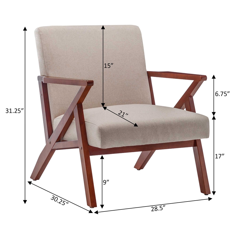 Pemberly Row Modern / Contemporary Accent Chair Beige Fabric