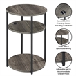 Pemberly Row Three-Tier End Table with USB Ports in Gray Wood Finish
