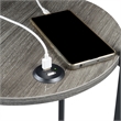 Pemberly Row Three-Tier End Table with USB Ports in Gray Wood Finish