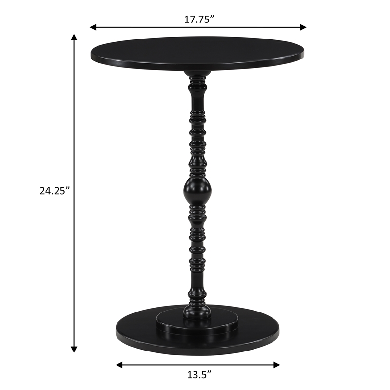 Pemberly Row Contemporary Spindle Table in Black Wood Finish