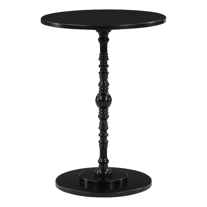 Pemberly Row Contemporary Spindle Table in Black Wood Finish