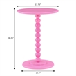 Pemberly Row Modern / Contemporary Spindle Table in Pink Wood Finish