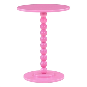 Pemberly Row Modern / Contemporary Spindle Table in Pink Wood Finish