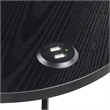 Pemberly Row Three-Tier End Table with USB Ports in Black Wood Finish
