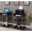 Pemberly Row No-Tools Printer Stand with Shelves in Espresso Wood Finish