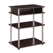 Pemberly Row No-Tools Printer Stand with Shelves in Espresso Wood Finish
