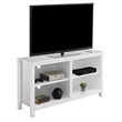 Pemberly Row TV Stand with Shelves for TVs up to 65 Inches in White Wood